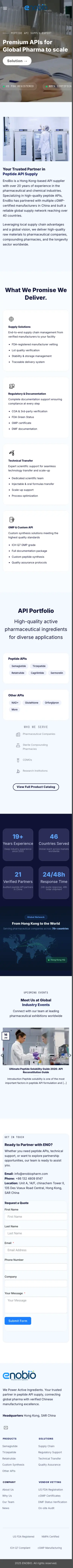 EnoBio 首页完整截图,移动端