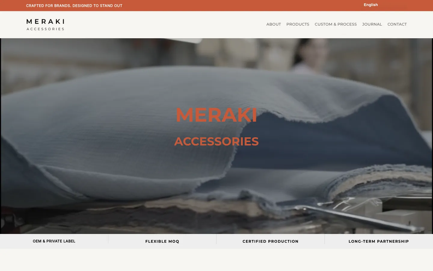 Meraki Accessories 官网首页,桌面端上线版本