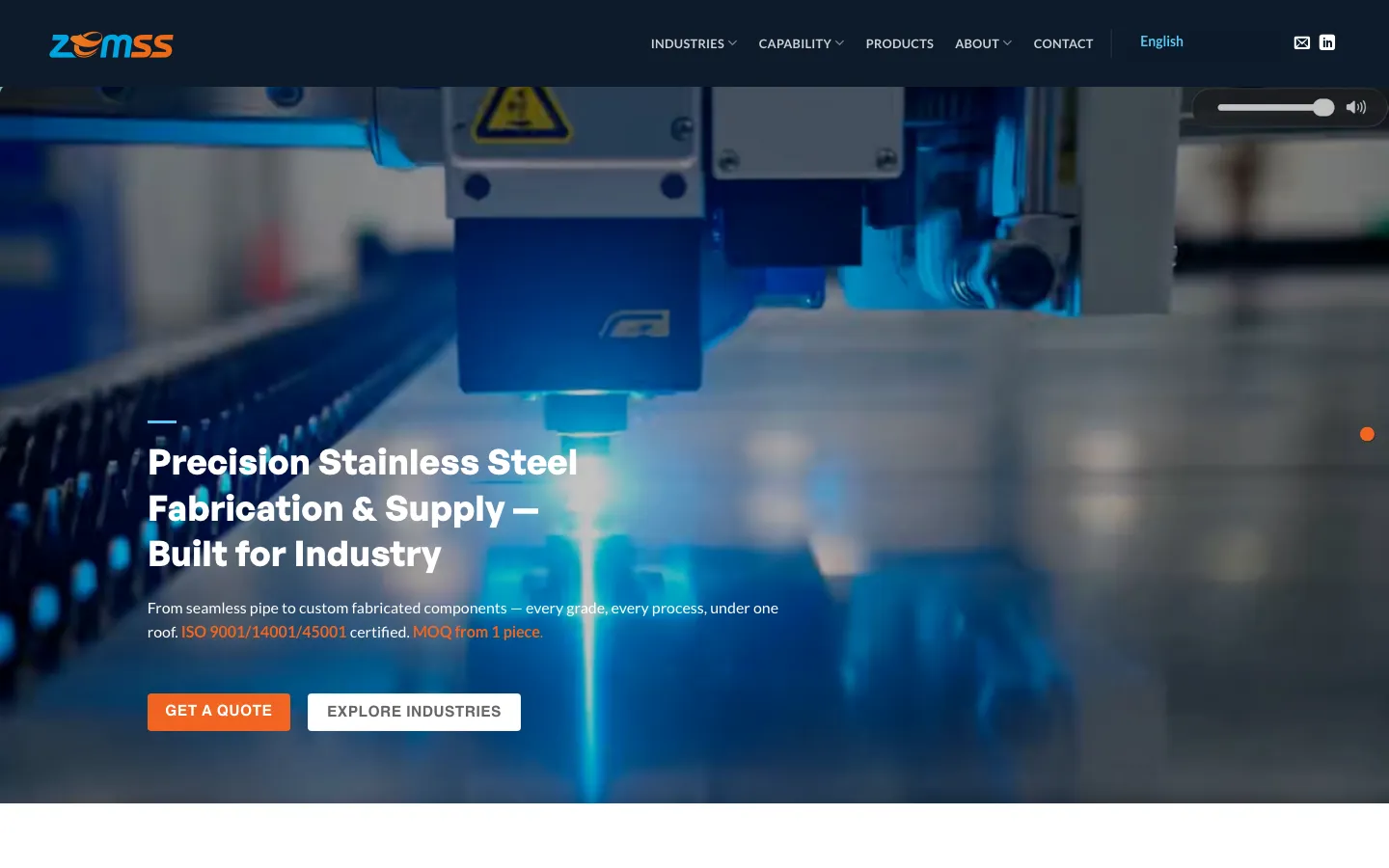 ZEM Steel 官网首页,桌面端上线版本